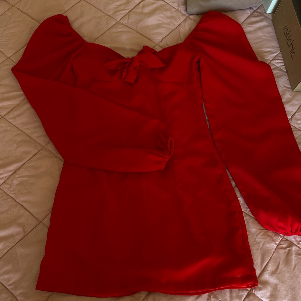 Fashion Nova Vibrant Red Zip-Up Dress